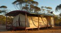 Tents at Kangaluna Camp near Gawler Ranges National Park are more luxurious than you might think. (photo credit: Katherine Rodeghier, c 2012)