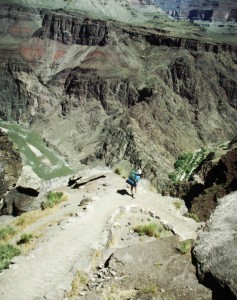 Hiking into the Grand Canyon on the South Kaibab Trail 