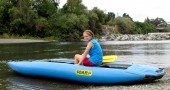Kayaking on the Russian River is fun in an inflatable water craft. (Melanie Radzicki McManus)