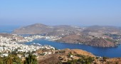 L'Austral anchors in Patmos, where St. John wrote Revelations.