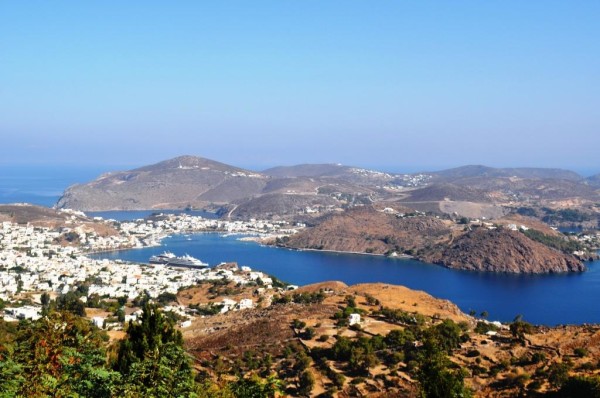 L'Austral can be seen in port in Patmos.