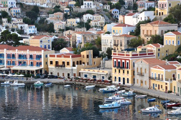 Symi harbor is too small for large ships.