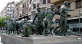 A statue in Pamplona depicts the city's famous running of the bulls. ©Melanie Radzicki McManus
