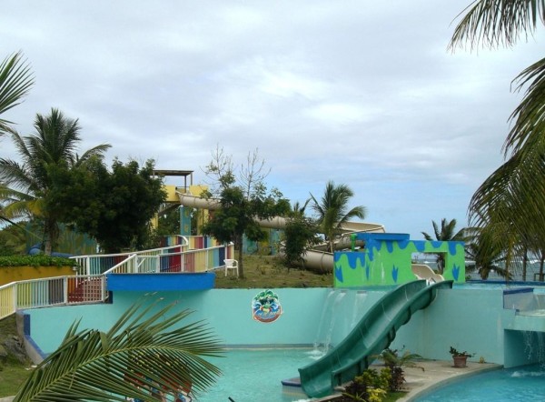 The waterpark is the largest on St. Lucia