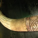 Hand-carved horn bought for $1 in Lamu, Kenya
