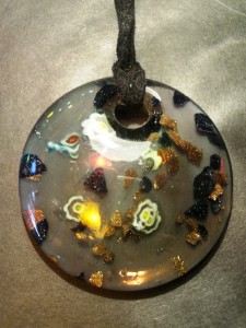 A glass pendant from Murano (Venice) can live in my box from Branson.