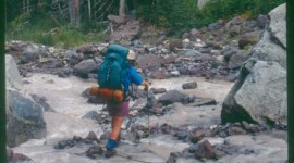 Crossing streams fed with snowmelt is one of the challenges on the Pacific Crest Trail 