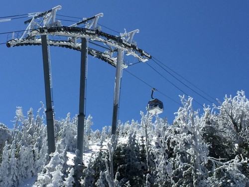 The gondola to Little Whiteface, where the slalom and giant slalom runs began. 