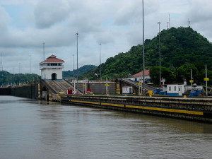 Entering the Pedro Miguel Locks of the Panama Canal