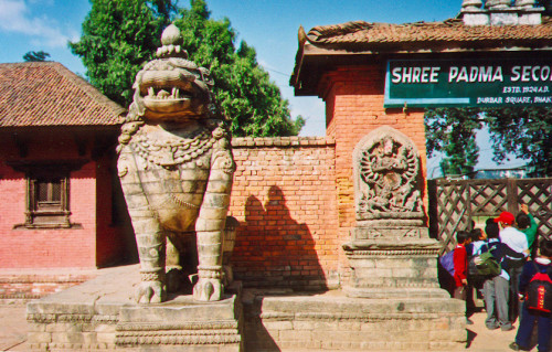 Kali and guardian at the gates of an elementary school