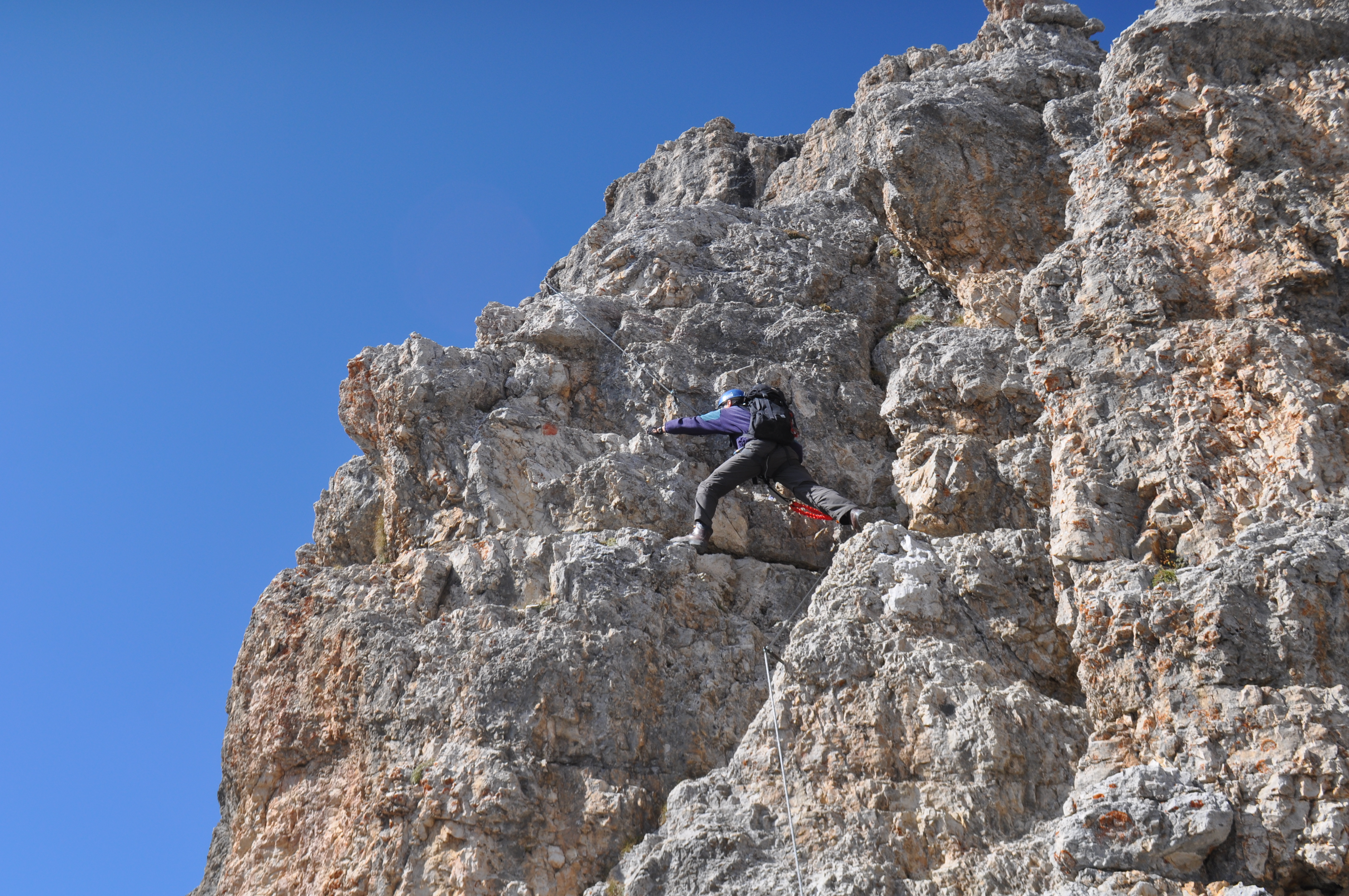 Climbing a Via Ferrata to Piz da Lech in the Italian Dolomites